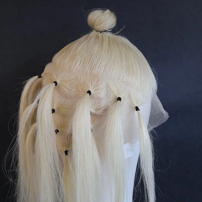 Silky Straight Full Lace Wig Blonde #613 Color Human Hair - Image 4