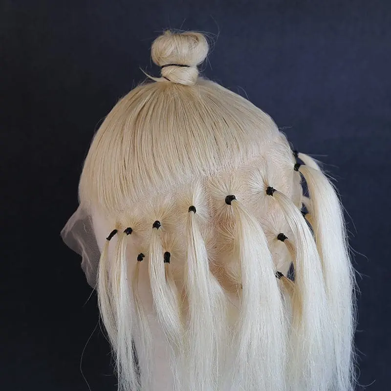 Silky Straight Full Lace Wig Blonde #613 Color Human Hair - Image 6