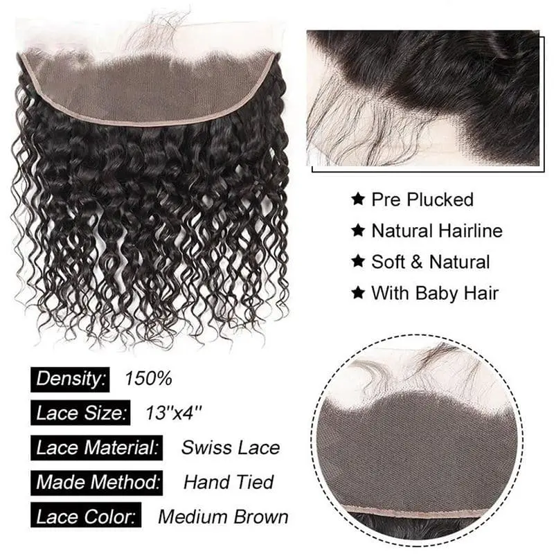 13x4 Lace Frontal Water Wave Human Hair - Image 4