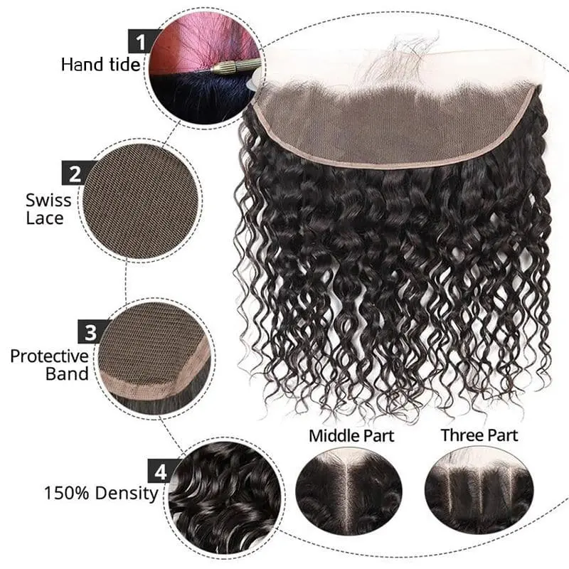 13x4 Lace Frontal Water Wave Human Hair - Image 5