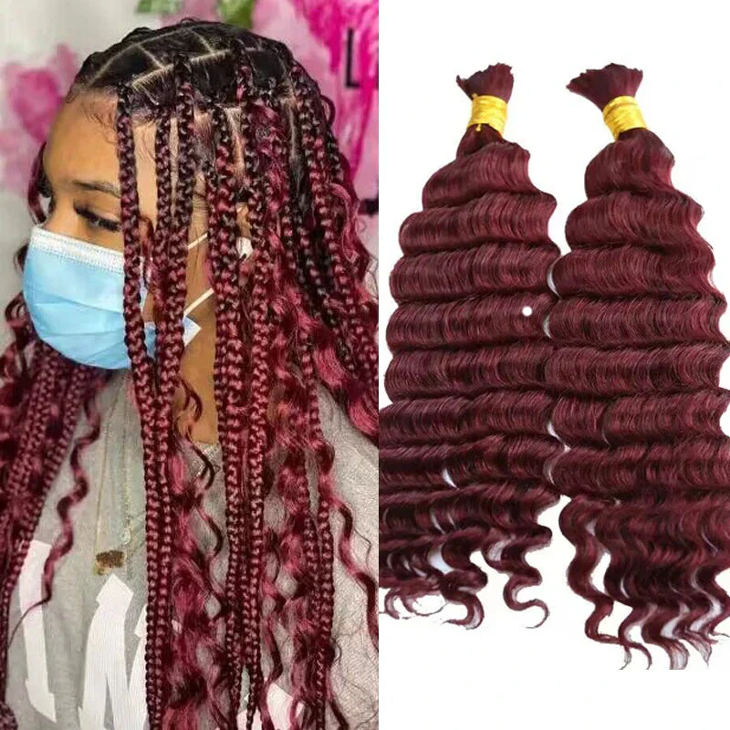 #2 Color Bulk Human Hair For Braiding Deep Wave - Image 10