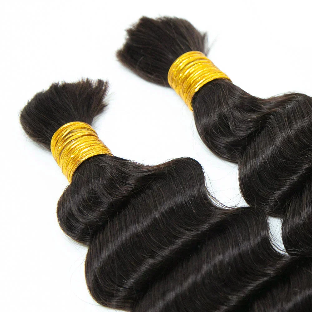 #2 Color Bulk Human Hair For Braiding Deep Wave - Image 6