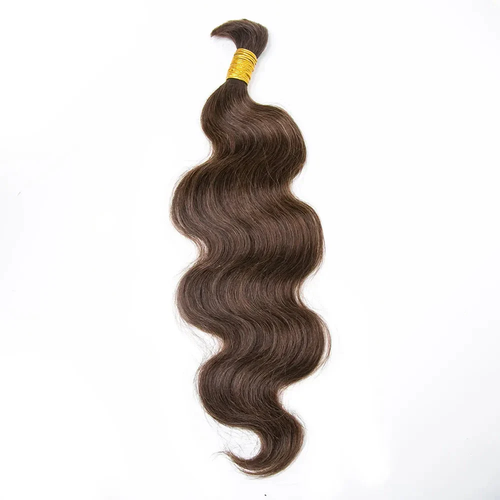 Medium Brown #4 Human Braiding Hair Body Wave - Image 8