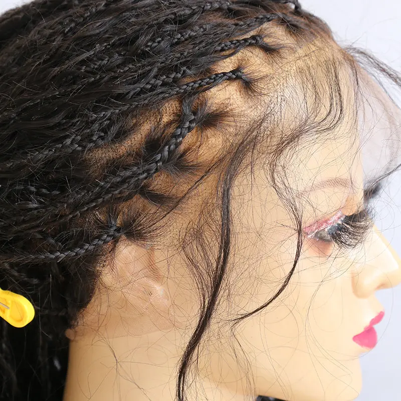 20"-24" Inches Transparent Lace Wig Human Hair Braided Wig With Baby Hair - Image 13