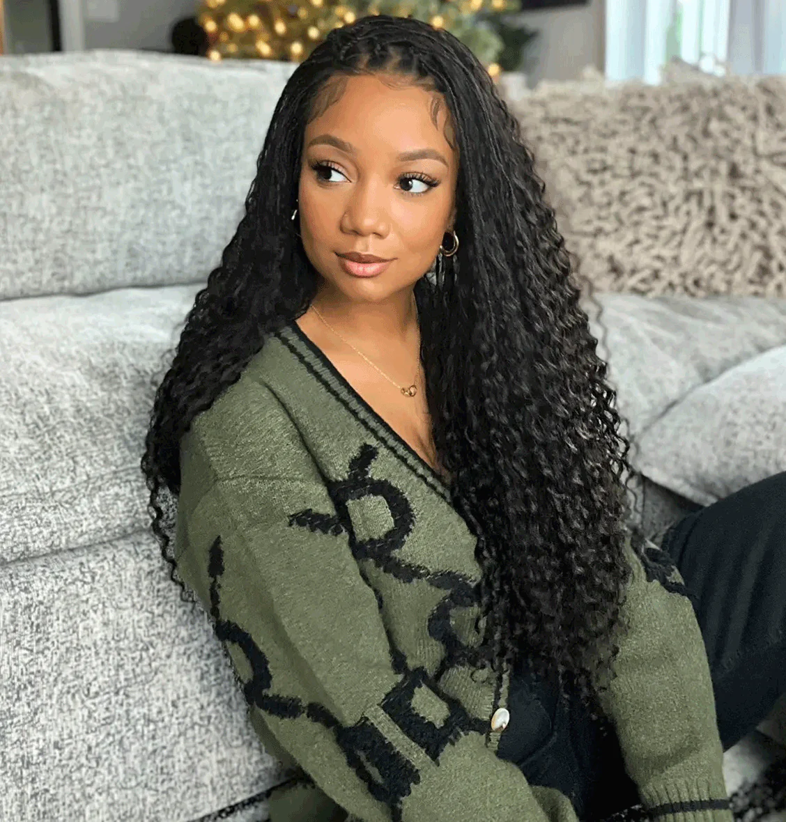 20"-24" Inches Transparent Lace Wig Human Hair Braided Wig With Baby Hair - Image 2