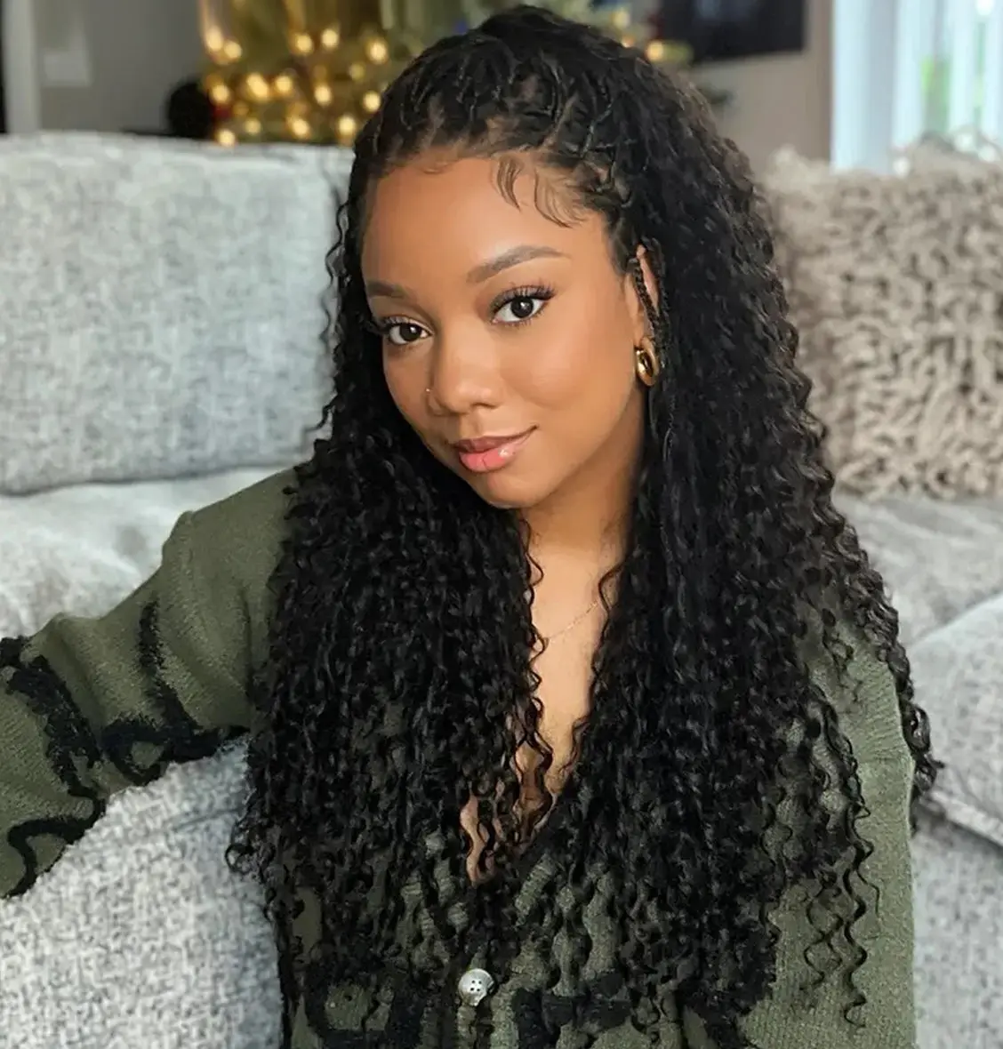 20"-24" Inches Transparent Lace Wig Human Hair Braided Wig With Baby Hair - Image 3