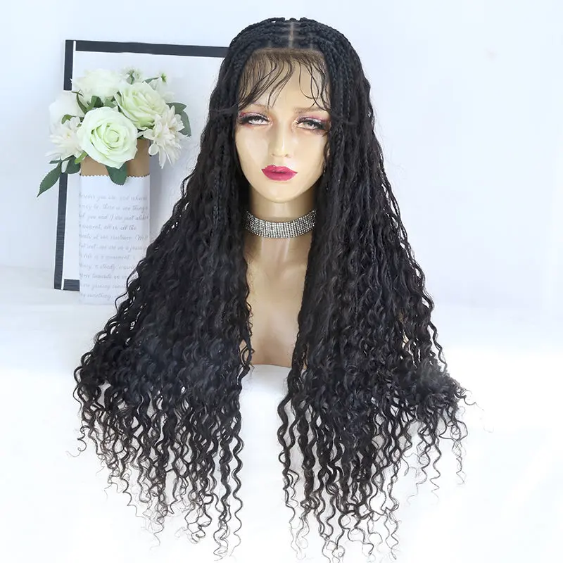 24 Inch Diamond  Transparent Lace Crochet Knotless Bohemian Braided Wig - Image 2