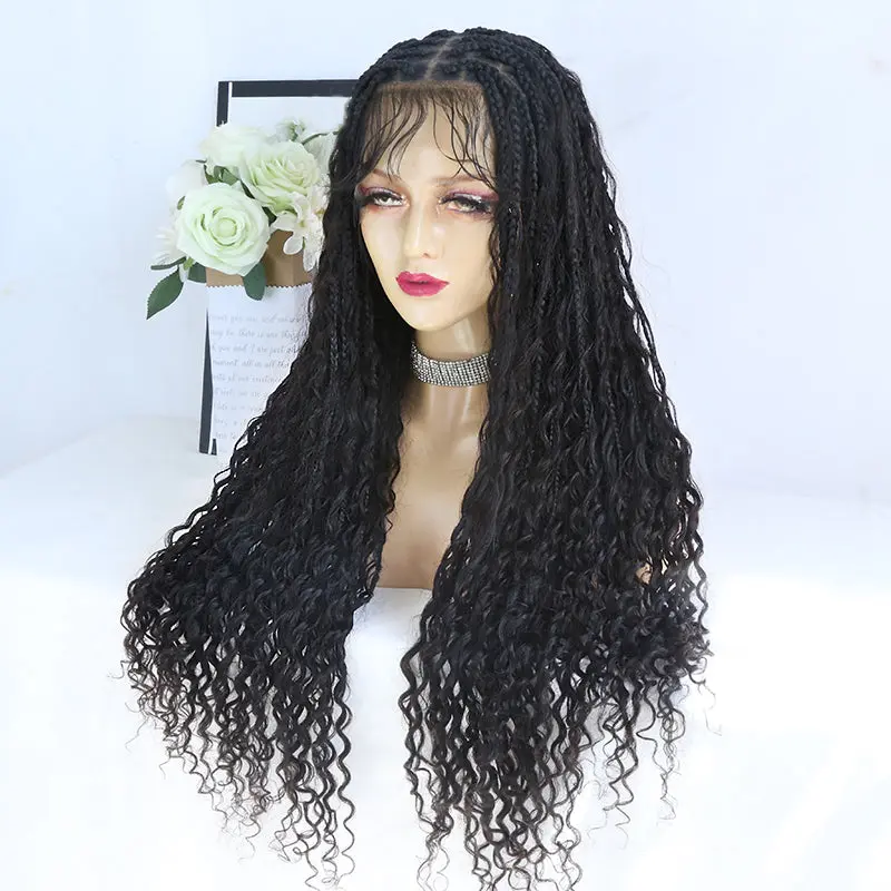 24 Inch Diamond  Transparent Lace Crochet Knotless Bohemian Braided Wig - Image 3