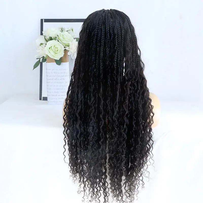 24 Inch Diamond  Transparent Lace Crochet Knotless Bohemian Braided Wig - Image 5