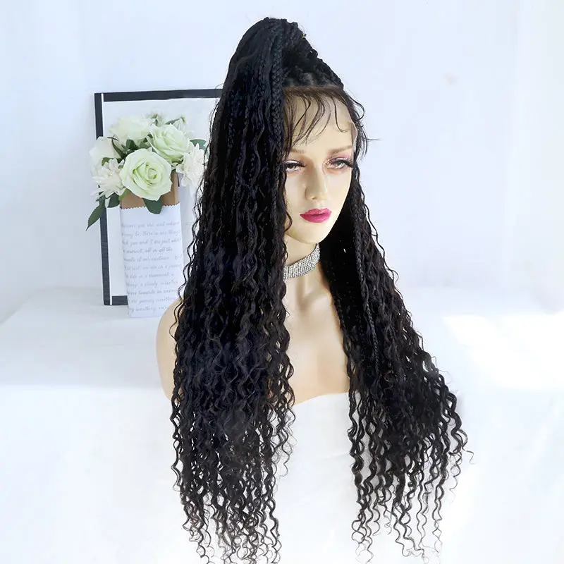 24 Inch Diamond  Transparent Lace Crochet Knotless Bohemian Braided Wig - Image 7
