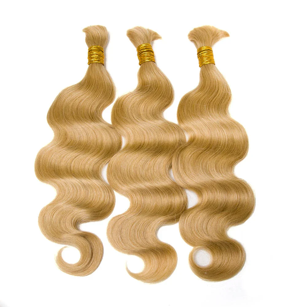 #27 Honey Blonde Body Wave Double Drawn Human Hair For Braiding YN - Image 10