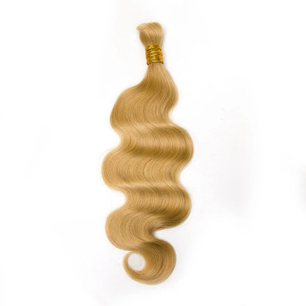 #27 Honey Blonde Body Wave Double Drawn Human Hair For Braiding YN - Image 6