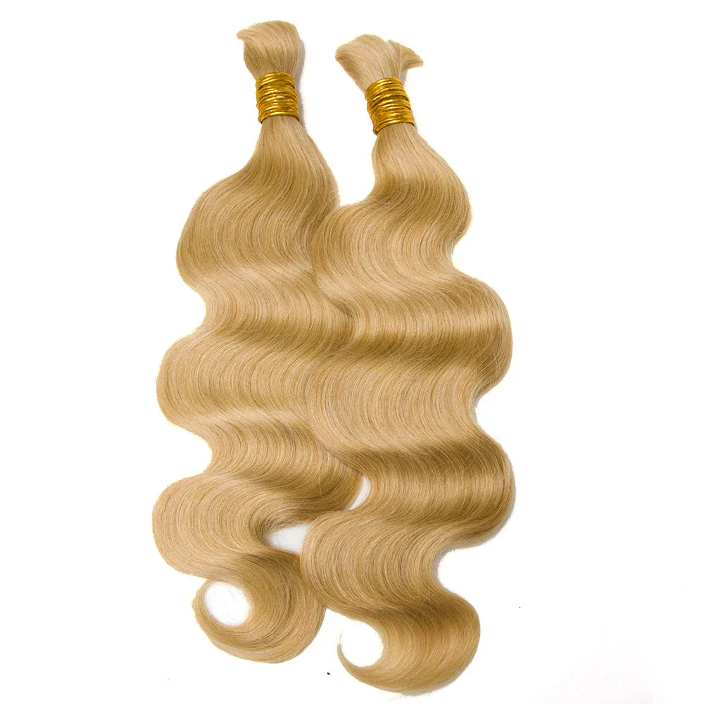 #27 Honey Blonde Body Wave Double Drawn Human Hair For Braiding YN - Image 7