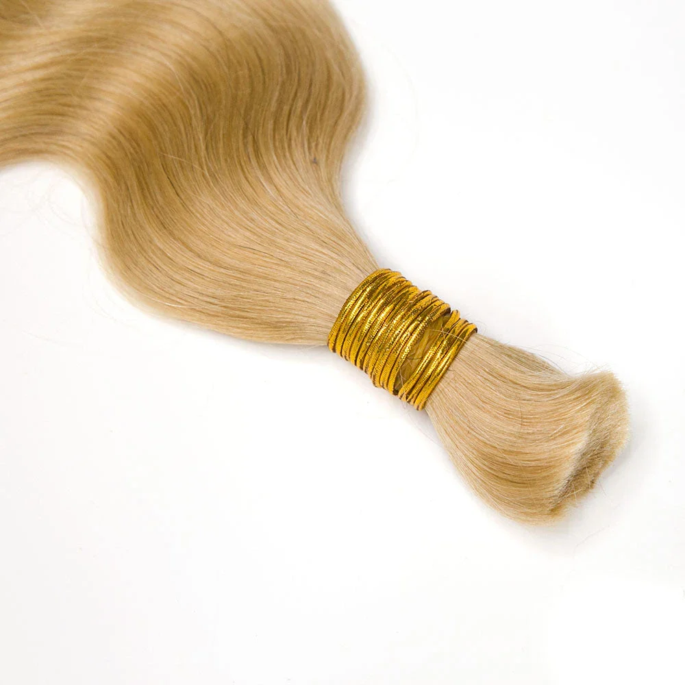 #27 Honey Blonde Body Wave Double Drawn Human Hair For Braiding YN - Image 8