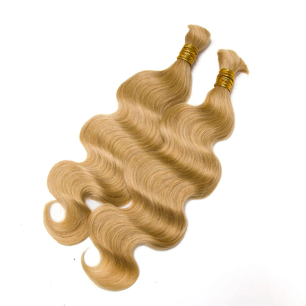 #27 Honey Blonde Body Wave Double Drawn Human Hair For Braiding YN - Image 9