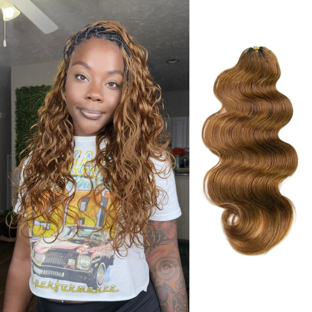 Color 30 Body Wave Crochet Human Hair Extensions