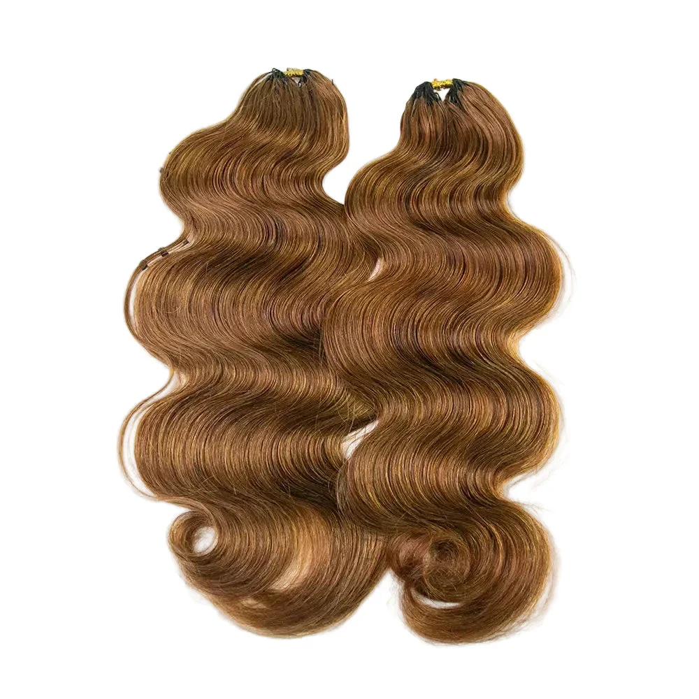 Color 30 Body Wave Crochet Human Hair Extensions - Image 4