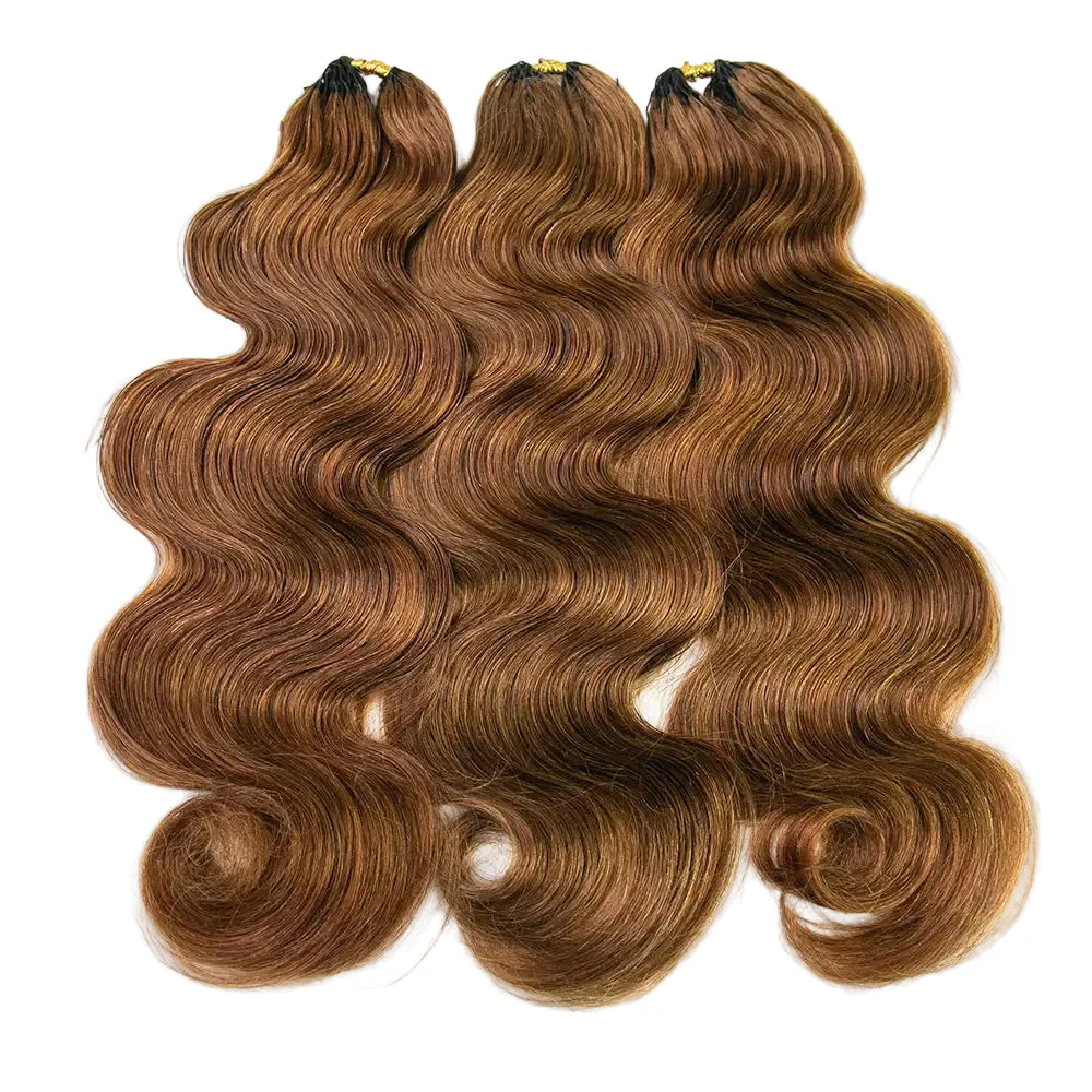 Color 30 Body Wave Crochet Human Hair Extensions - Image 8