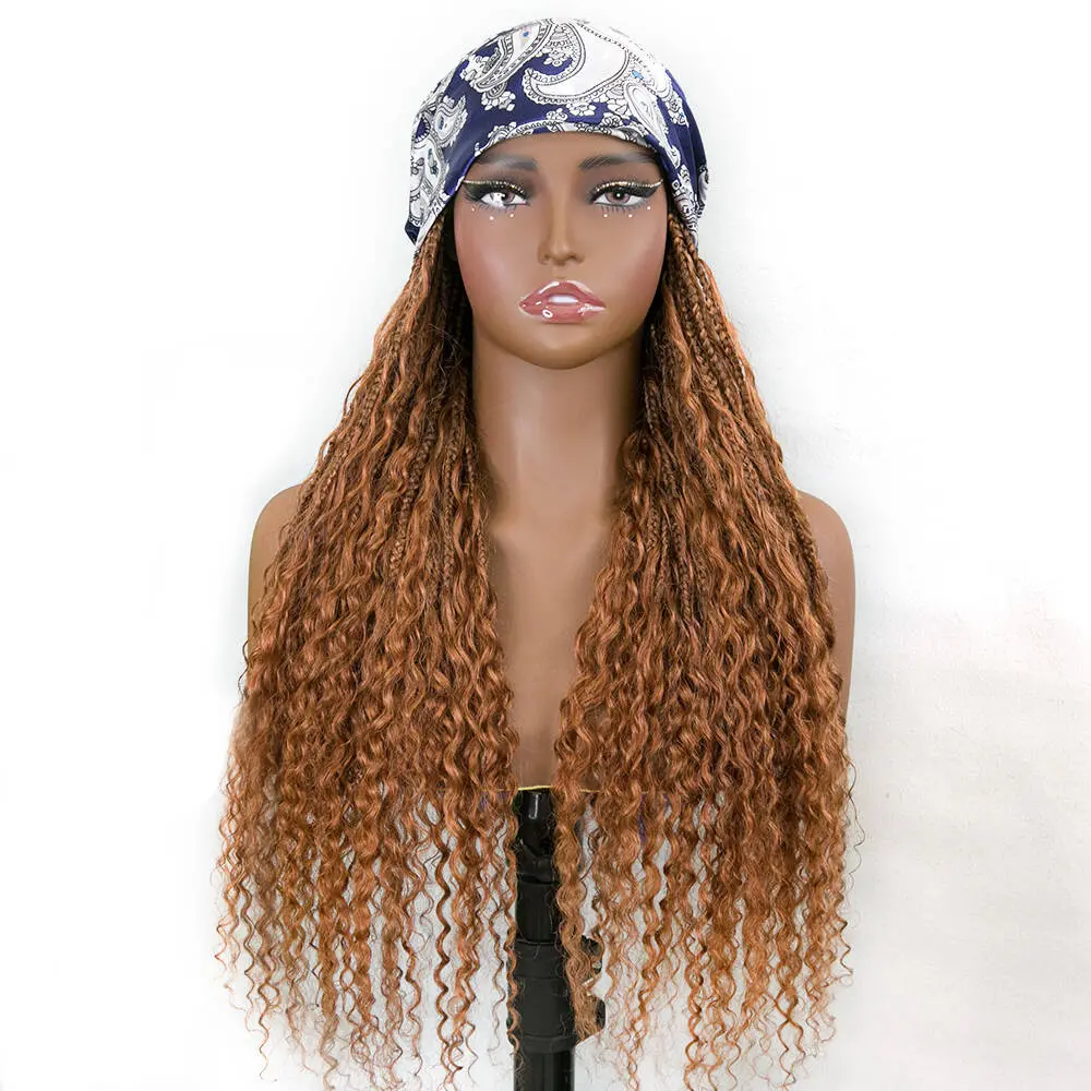 #30 Color Grab & Go Braids Band With Boho Style Human Hair Curls - Image 6