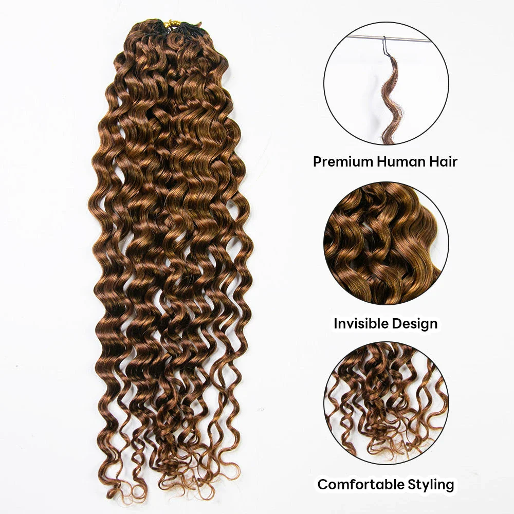 Color 30 Water Wave Crochet Human Hair Extensions - Image 2