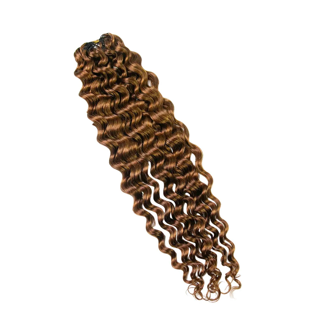 Color 30 Water Wave Crochet Human Hair Extensions - Image 3