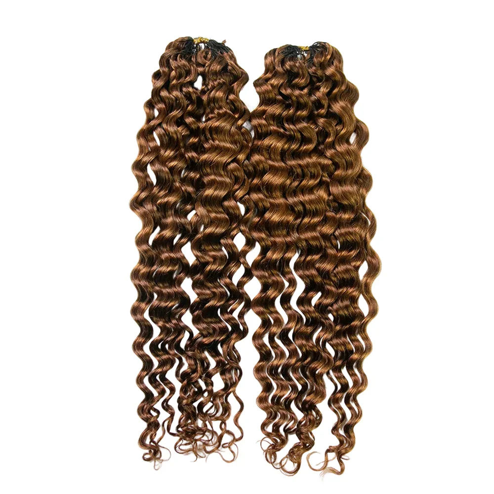 Color 30 Water Wave Crochet Human Hair Extensions - Image 4
