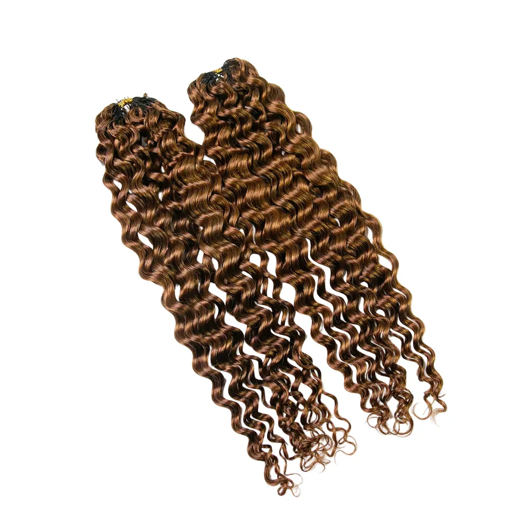 Color 30 Water Wave Crochet Human Hair Extensions - Image 5