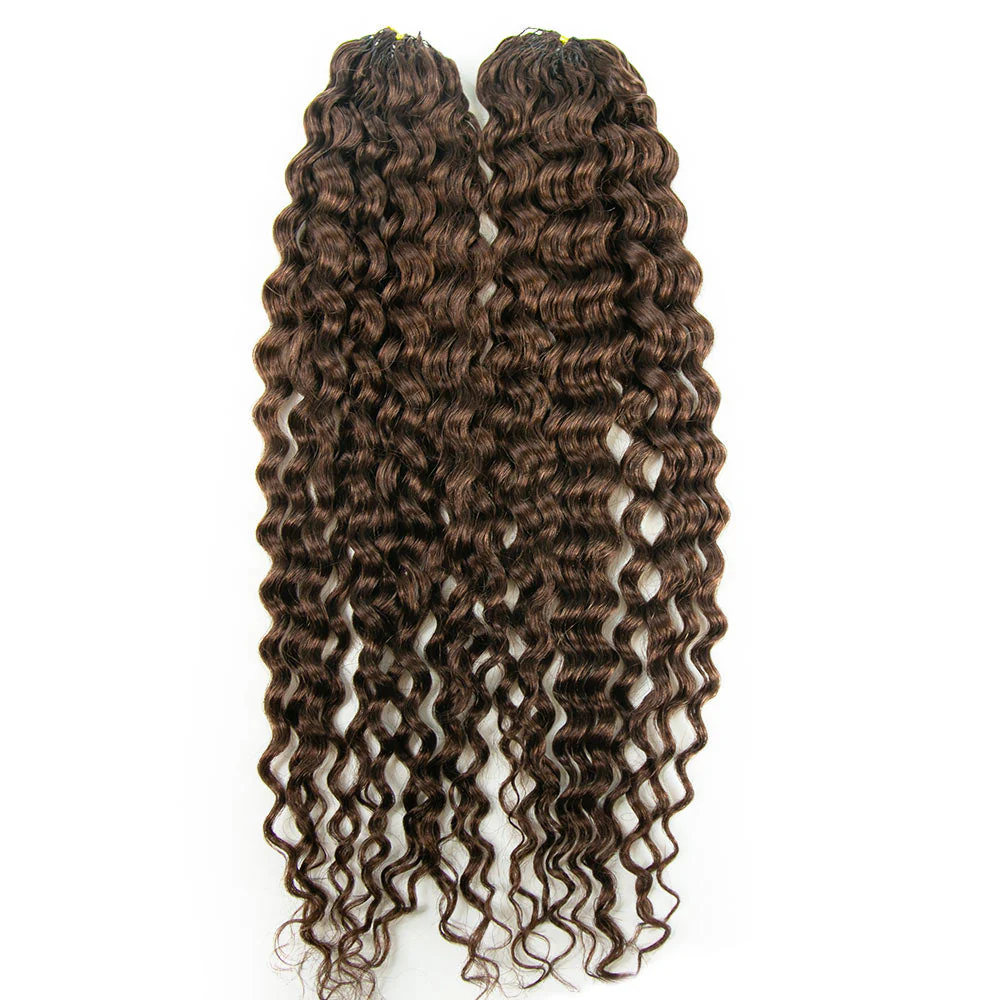 Brown Crochet Hair | 4 Brown Water Wave Human Hair