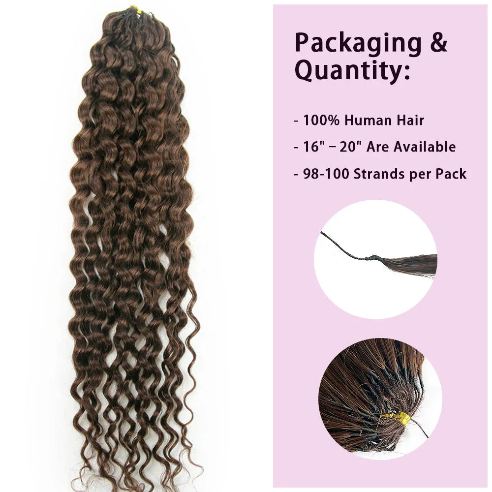 Brown Crochet Hair | 4 Brown Water Wave Human Hair - Image 3