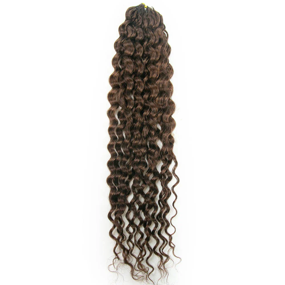 Brown Crochet Hair | 4 Brown Water Wave Human Hair - Image 6