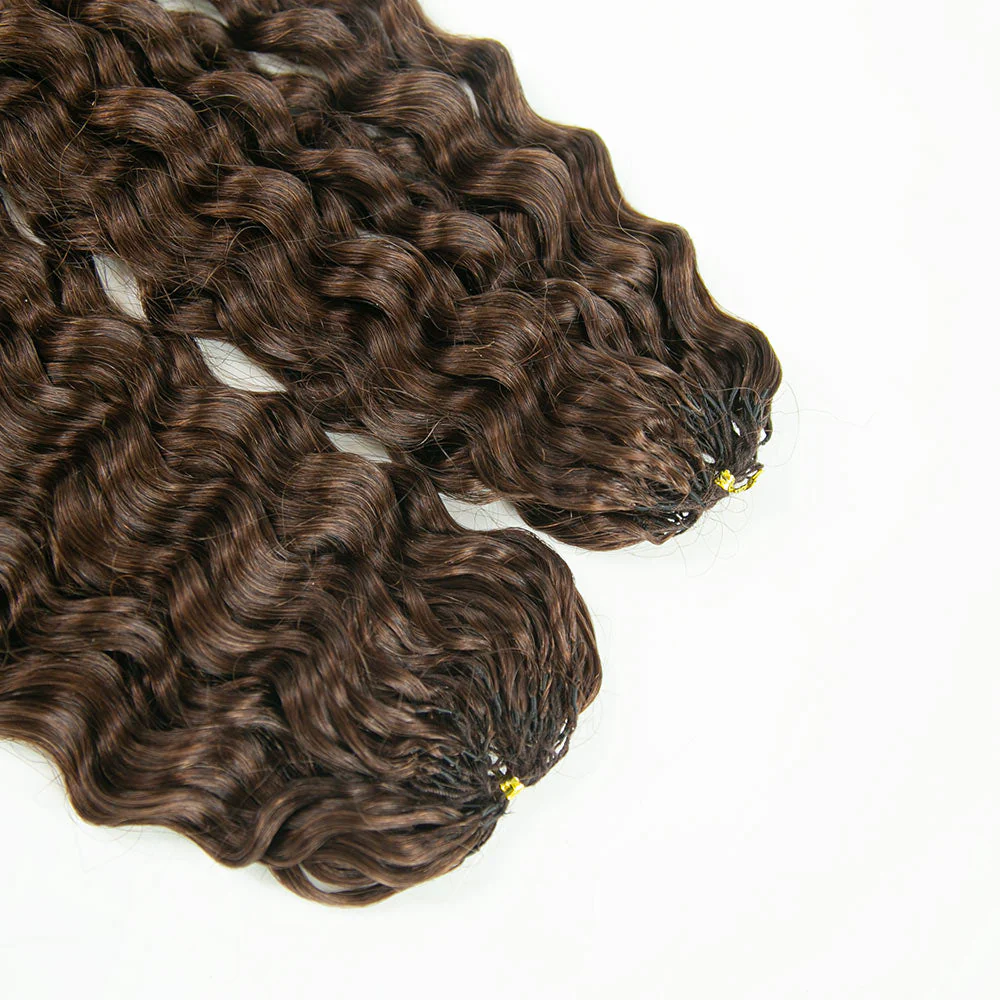 Brown Crochet Hair | 4 Brown Water Wave Human Hair - Image 8