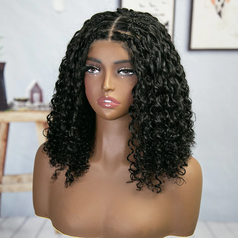 5x5 HD lace Water Wave Human Boho Braided Wig - Image 6