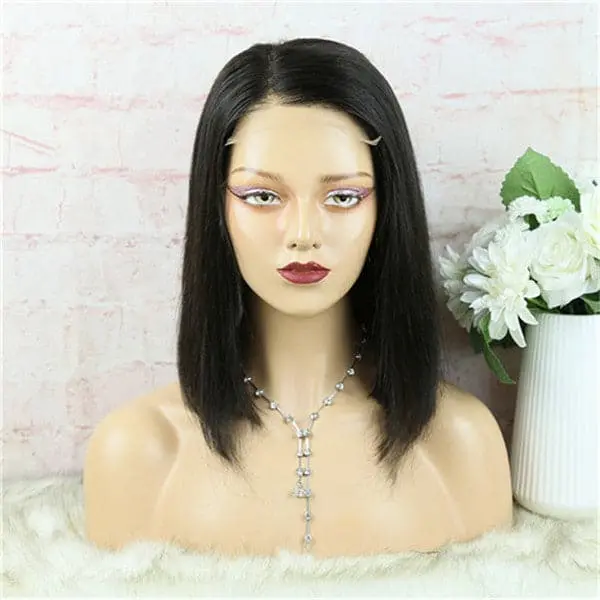 5x5 Lace Closure Wig Blunt Cut Silky Straight BOB BOBST55 - Image 3