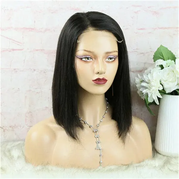 5x5 Lace Closure Wig Blunt Cut Silky Straight BOB BOBST55 - Image 4