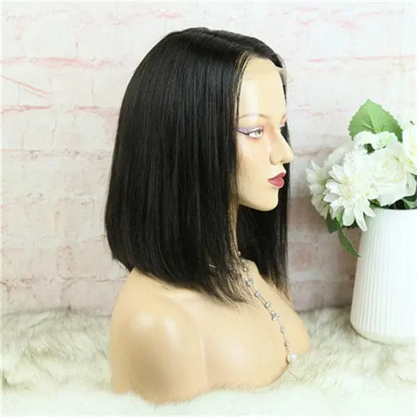 5x5 Lace Closure Wig Blunt Cut Silky Straight BOB BOBST55 - Image 7