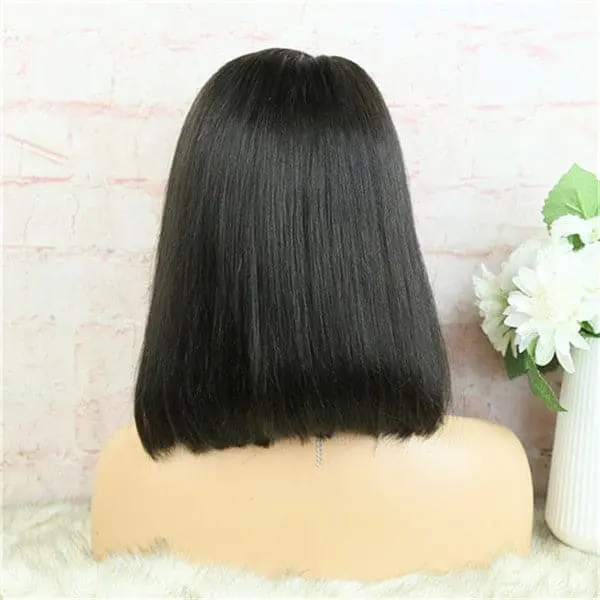 5x5 Lace Closure Wig Blunt Cut Silky Straight BOB BOBST55 - Image 9