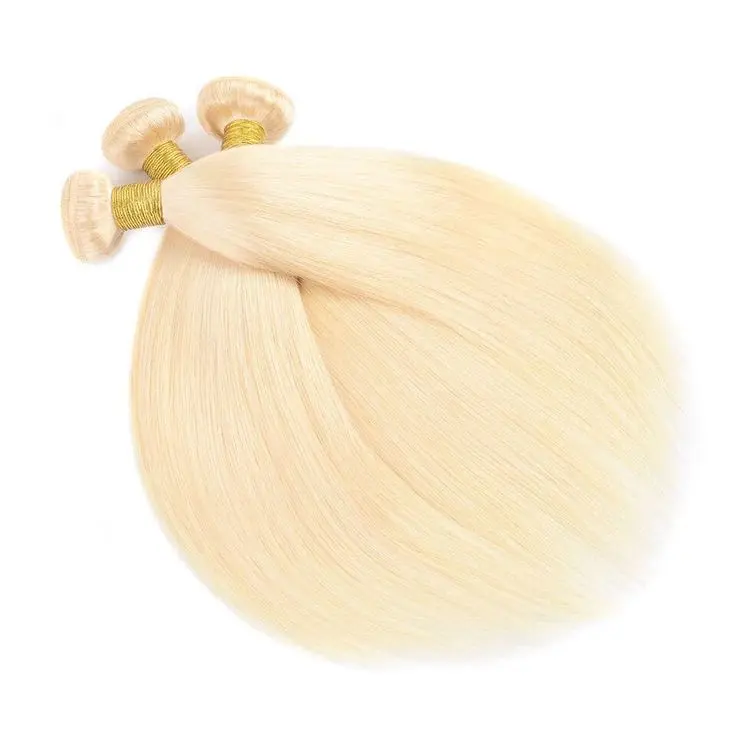 #613 Blonde Bundles With 13x4 Lace Frontal Silky Straight Human Hair - Image 4