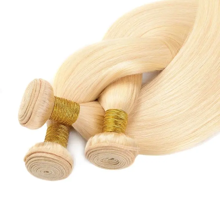 #613 Blonde Bundles With 13x4 Lace Frontal Silky Straight Human Hair - Image 5