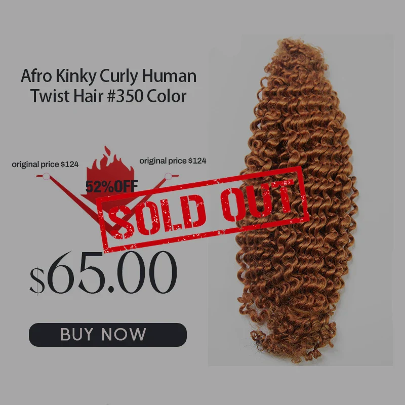 Afro Kinky Curly Human Twist Hair #350 color E7【CLEARANCE】