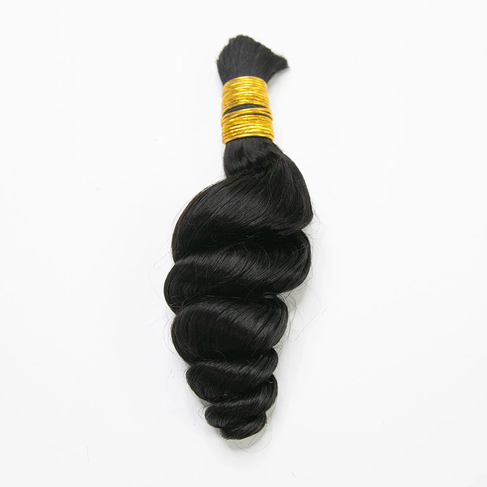 Bulk Human Hair For Braiding #1B Loose Wave 18-24" E51038【CLEARANCE】 - Image 2