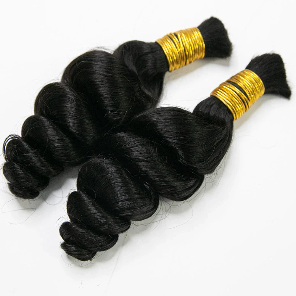 Bulk Human Hair For Braiding #1B Loose Wave 18-24" E51038【CLEARANCE】 - Image 5