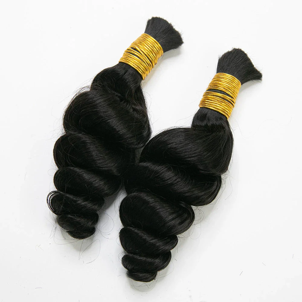 Bulk Human Hair For Braiding #1B Loose Wave 18-24" E51038【CLEARANCE】 - Image 6