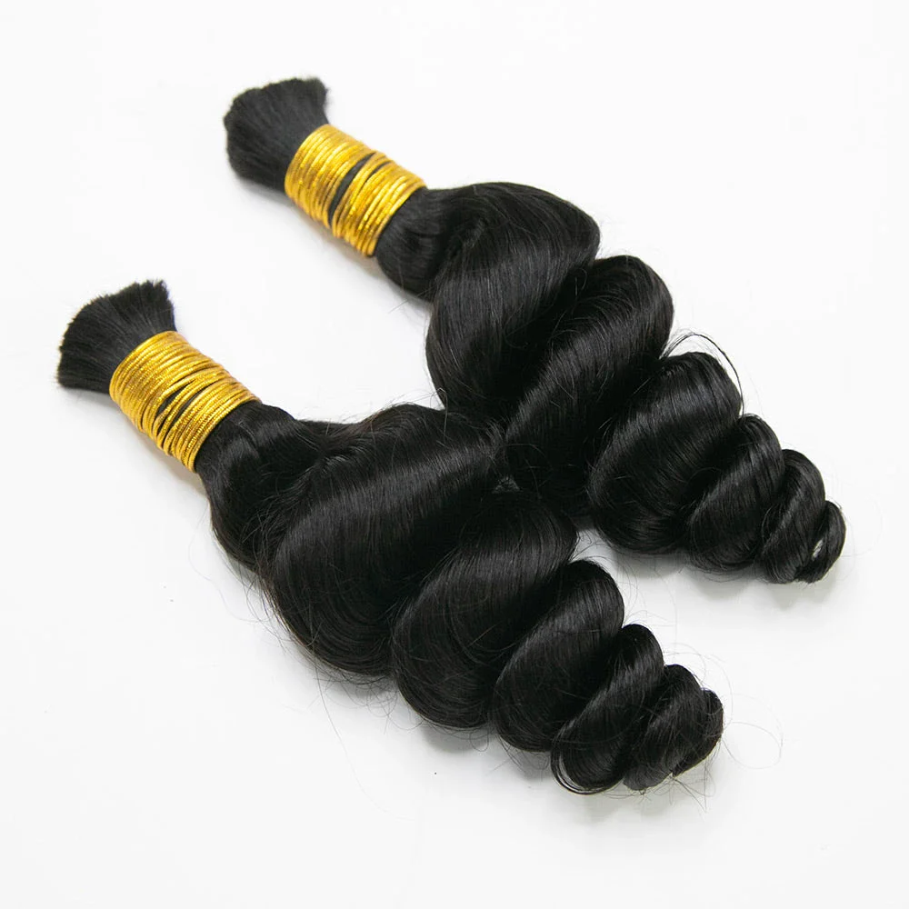Bulk Human Hair For Braiding #1B Loose Wave 18-24" E51038【CLEARANCE】 - Image 7