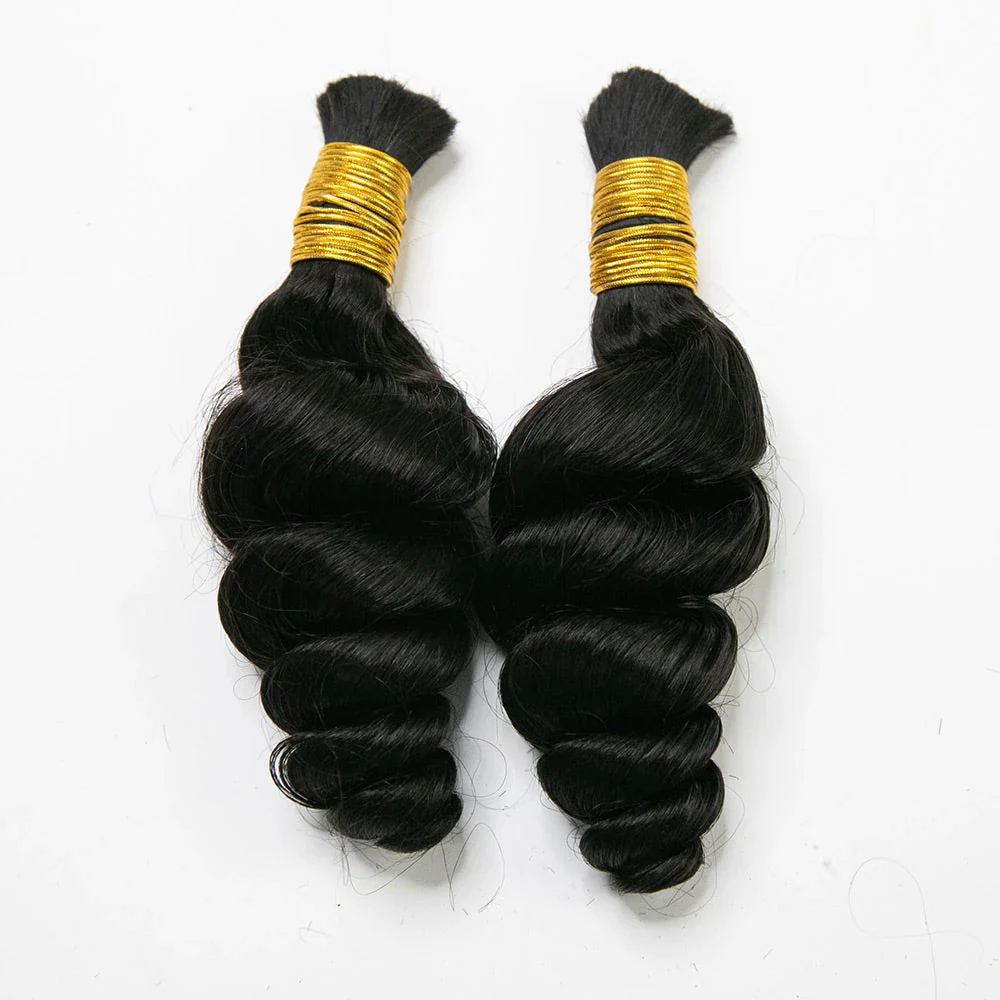 Bulk Human Hair For Braiding #1B Loose Wave 18-24" E51038【CLEARANCE】 - Image 8