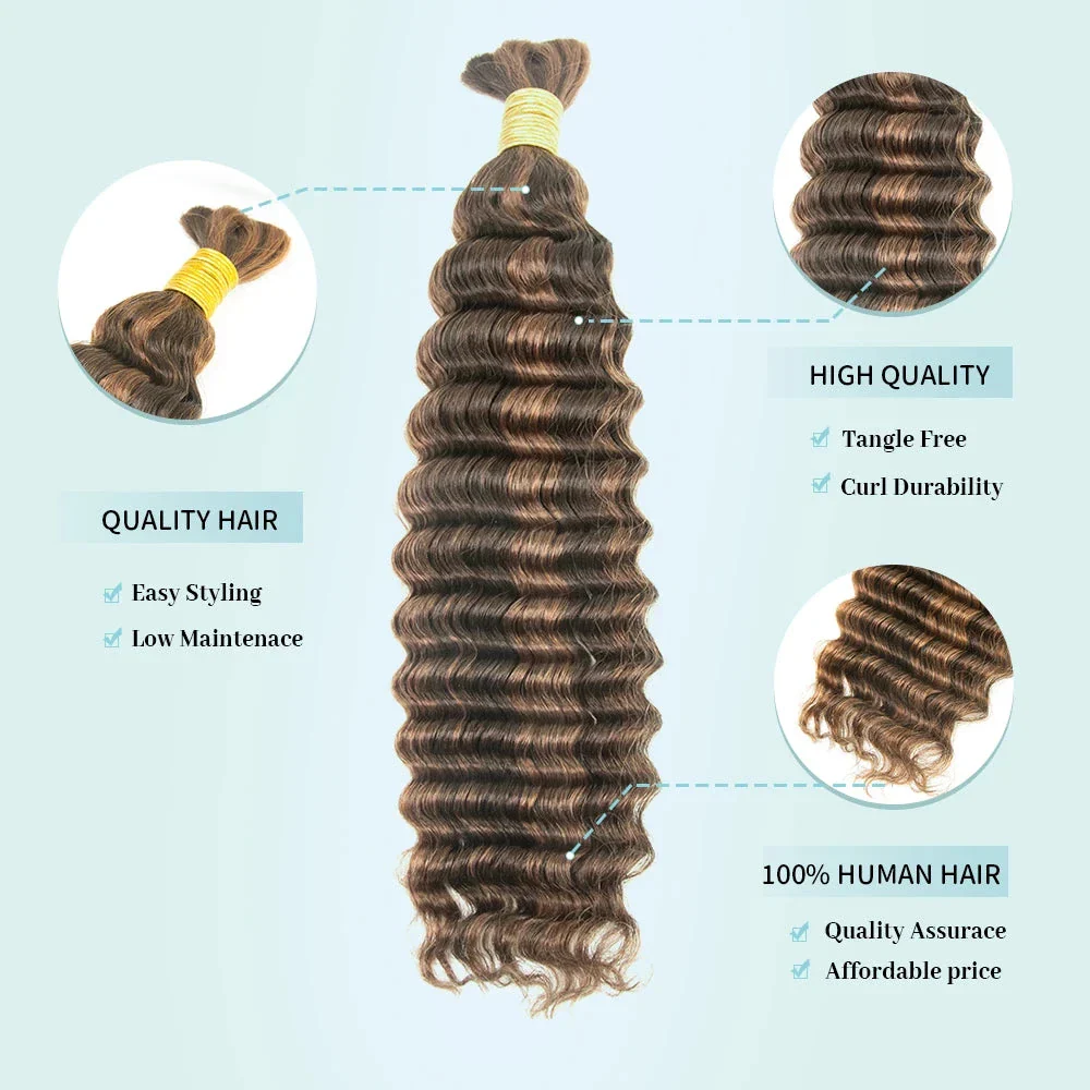 Blend #4/30 Deep Wave Human Hair For Braiding - Image 3