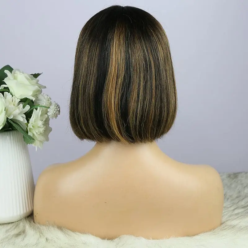 BOB Straight With Bang Mixed 1B/27  Human Hair Wig  BT1B27 - Image 4