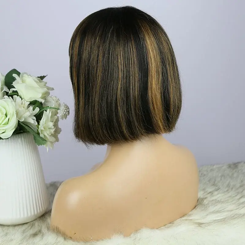 BOB Straight With Bang Mixed 1B/27  Human Hair Wig  BT1B27 - Image 5