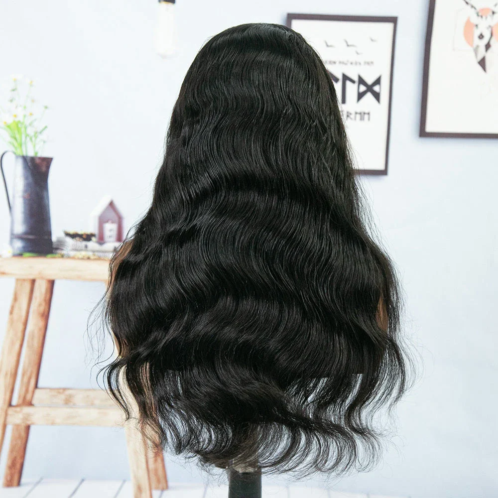 Body Wave 3/4 Half Wig Drawstring Flip Over Human Hair Wig - Image 6