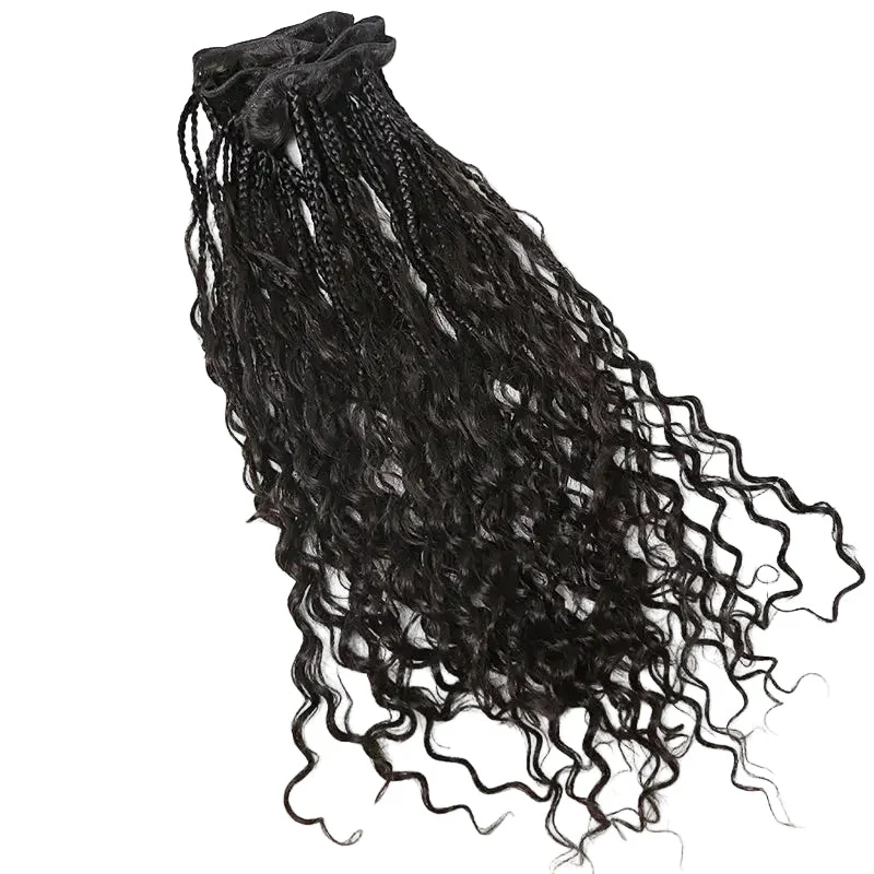 Boho Box Braid In Weft Bundles Deep Wave Human Hair