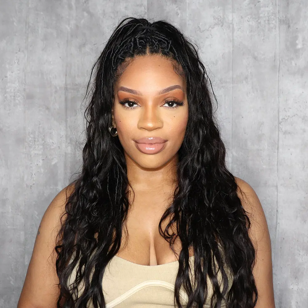 Boho Locs Crochet Hair with Human Hair Curls - Image 10
